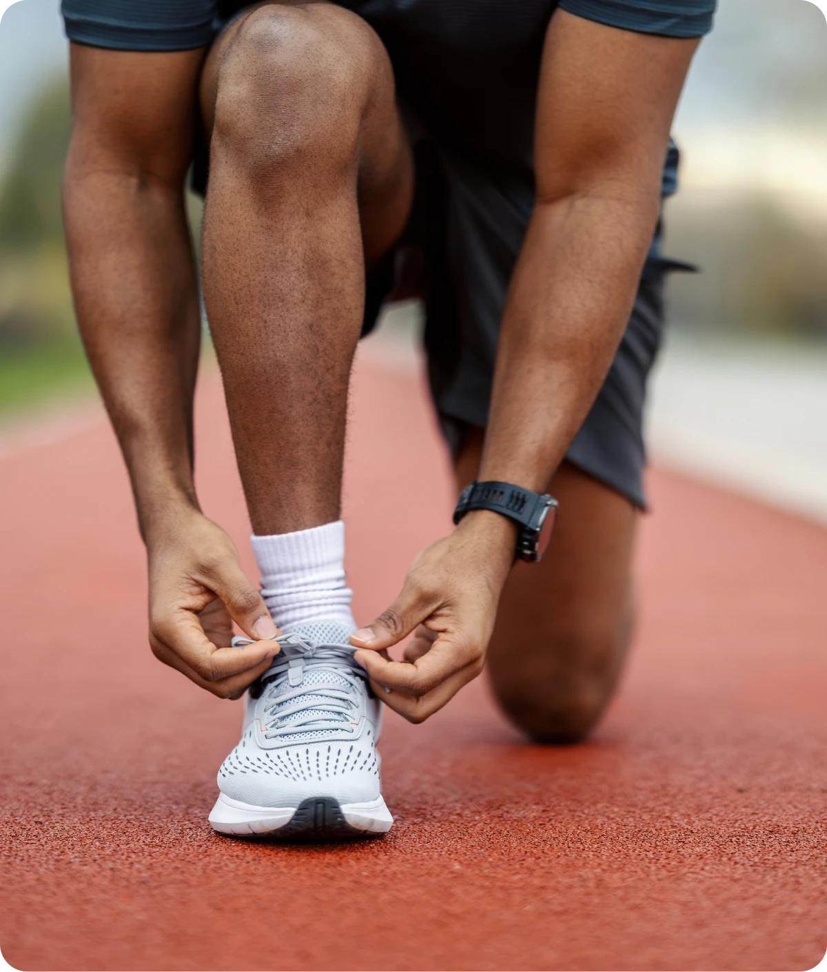 Athlete preparing for run